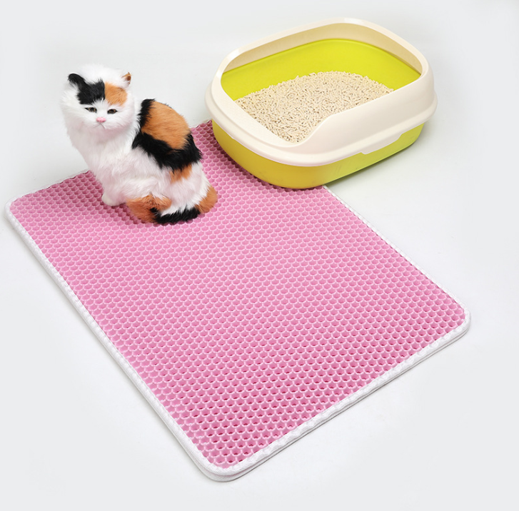 Double-layer EVA cat litter trapping mat in Pink