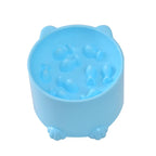 Cat slow feeder bowl anti-gulp minimalist design in Blue