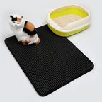 Double-layer EVA cat litter trapping mat in Black
