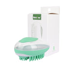 Pet spa grooming brush 2-in-1 silicone bath massage comb in Green